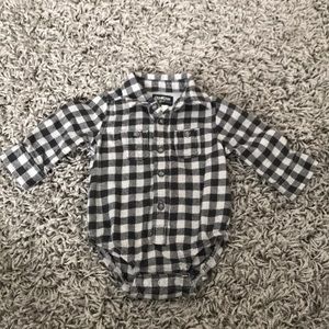 OshKosh 6 month plaid flannel onesie